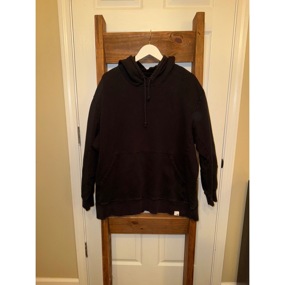 Adidas Mens Black Hoodie Pullover Long Sleeve Kangaroo Pocket Full Zip 2XL